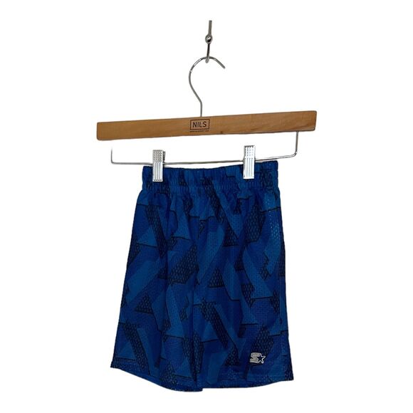 Starter Boys Shorts Size XS 4/5 Blue Geometric Pattern Elastic Waist - Picture 1 of 4